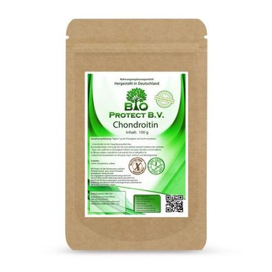 Chondroitin Pulver 100 g - 100% ohne Zusatzstoffe - Chondroitinsulfat in Premium