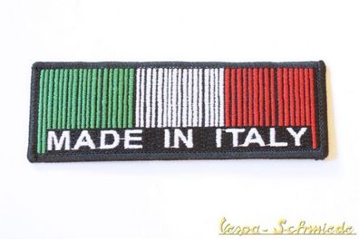 Aufnäher "Made in Italy" - Italia Italien Piaggio Patch Vespa Barcode Flagge