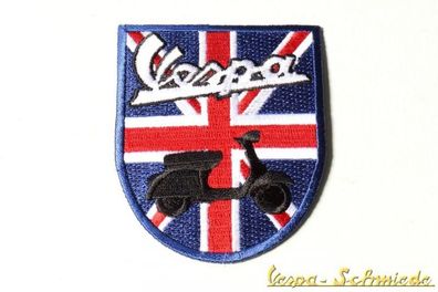 Aufnäher "Wappen Vespa" - Blau - UK GB Union Jack Great Britain Piaggio Patch