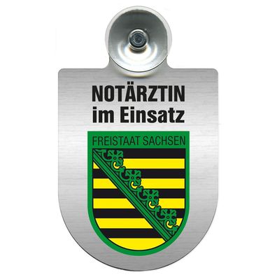 Einsatzschild Windschutzscheibe incl. Saugnapf - Notärztin im Einsatz - 393827 - Reg