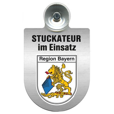 Einsatzschild Windschutzscheibe incl. Saugnapf - Stuckateur im Einsatz - 309747 - Reg