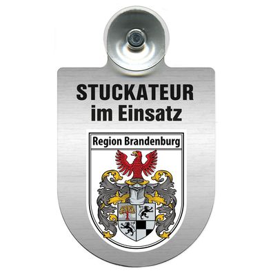 Einsatzschild Windschutzscheibe incl. Saugnapf - Stuckateur im Einsatz - 309747 - Reg
