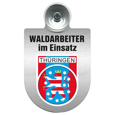 Einsatzschild Windschutzscheibe incl. Saugnapf - Waldarbeiter im Einsatz - 309726 Reg