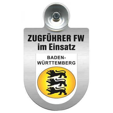 Einsatzschild Windschutzscheibe incl. Saugnapf - Zugführer Feuerwehr im Einsatz - 30