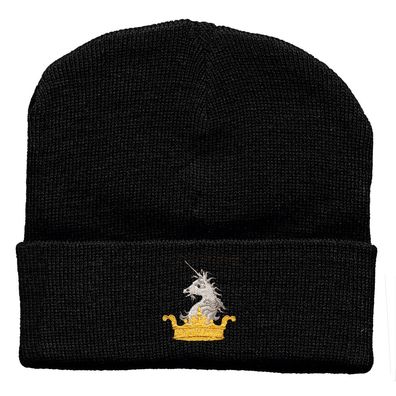 Hip-Hop Mütze mit Einstickung - Krone Einhorn Crown Unicorn - 56526 schwarz