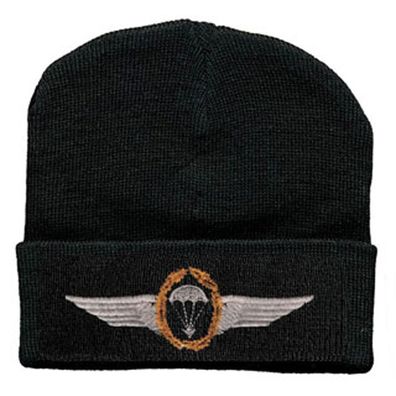 Hip-Hop Mütze Strickmütze mit Einstickung - Fallschirm Abzeichen Emblem Military