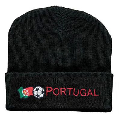 Hip-Hop Mütze mit Einstickung - Portugal Flagge Fußball - 51099 schwarz