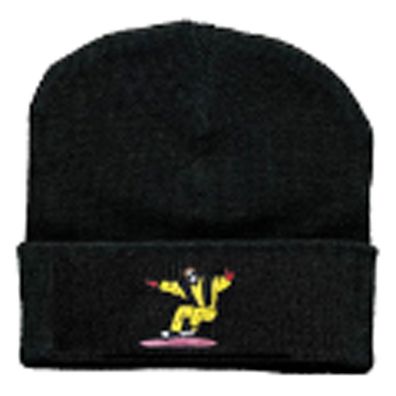 Hip-Hop Mütze Strickmütze mit Einstickung - Snowboarder - 51103 schwarz