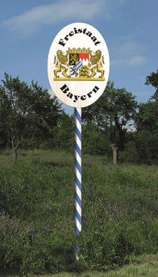 Holzstamm-Holzstab blau/ weiß - ohne Schild - Länge ca. 250cm - 70332