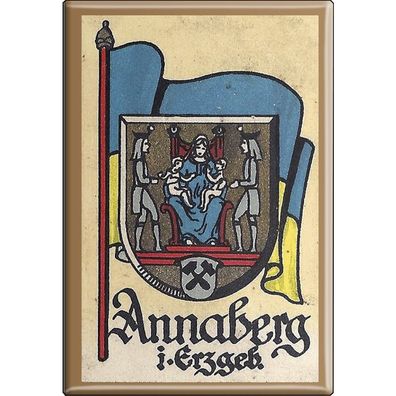 Küchenmagnet - Wappen Annaberg - Gr. ca. 8 x 5,5 cm - 37503 - Magnet Kühlschrankmag
