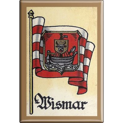 Kühlschrankmagnet - Wappen Wismar - Gr. ca. 8 x 5,5 cm - 37553 - Magnet Küchenmagne