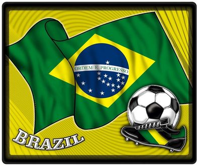 Mousepad Mauspad mit Motiv - Brasilien Fahne Fußball Fußballschuhe - 83028 - Gr. ca