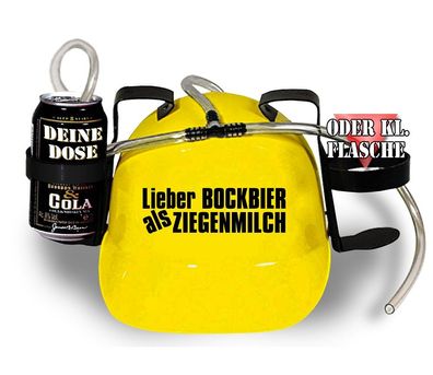 Schutzhelm - Spass-Trinkhelm - Lieber Bockbier als.. - 51665 gelb - größenverstellb