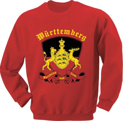 Sweatshirt mit Print - Württemberg Emblem - 09026 rot - XXL