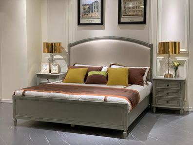 Schlafzimmer Set Bett + 2x Nachttische Kommode Betten Doppelbett Möbel 3tlg. Holz