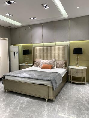 Bett Polster Design Luxus Doppel Betten Schlafzimmer Holz Crocco Stil Design Neu