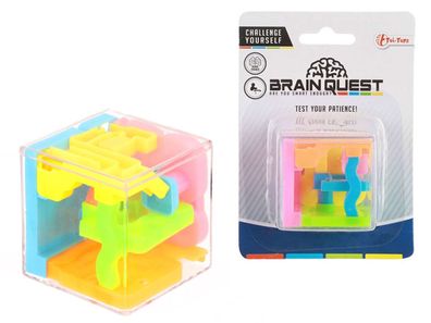 Toi-Toys 35446A - Geduldspiel Brain Quest Puzzle Labyrinth 3D Reisespiel Kinder