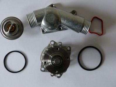 Wasserpumpe mit Metallrad, Thermostat 88°, Alu -Flansch für E36. E34 Motor M50/52