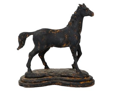 Skulptur Pferd auf einer Plinthe Figur Eisen 4,6kg Garten sculpture iron Horse