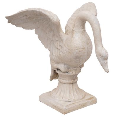 Eisenfigur Schwan Skulptur Entenvogel Dekoration Garten Eisen Figur Antik-Stil
