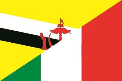 Aufkleber Fahne Flagge Brunei-Italien verschiedene Größen