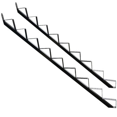 Treppenrahmen 9 stufig Stahl-Treppe Schwarz Treppenholm Geschosshöhe 167cm