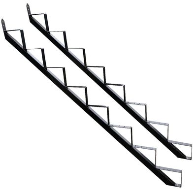 Treppenrahmen 8 stufig Stahl-Treppe Schwarz Treppenholm Geschosshöhe 148cm