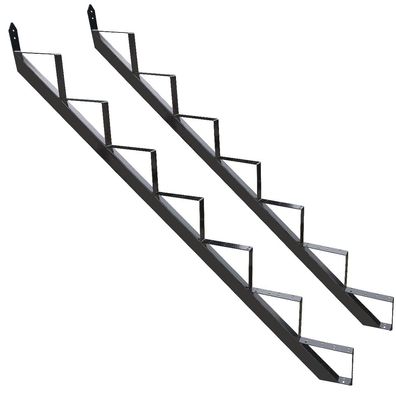 Treppenrahmen 7 stufig Stahl-Treppe Anthrazit Treppenholm Geschosshöhe 129cm