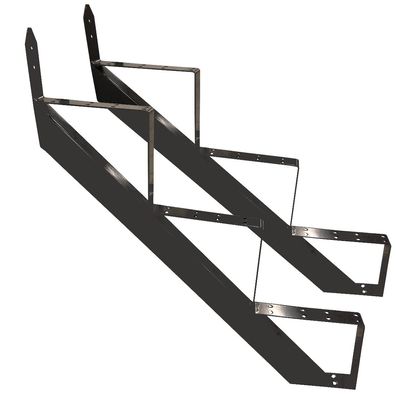 Treppenrahmen 3 stufig Stahl-Treppe Anthrazit Treppenholm Geschosshöhe 53cm