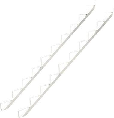 10 Stufen Treppenrahmen Stahl-Treppe Treppenholm Geschosshöhe 186cm Weiss