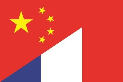 Aufkleber Fahne Flagge China-Frankreich verschiedene Größen