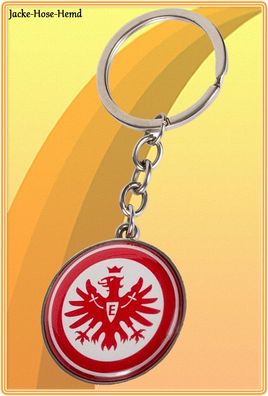 Eintracht Frankfurt Schlüsselanhänger Logo Rot rund Anhänger SGE Gr. 9x3,5cm NEU