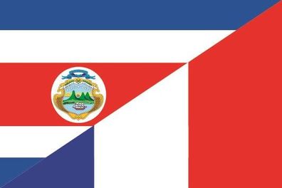 Aufkleber Fahne Flagge Costa Rica-Frankreich verschiedene Größen