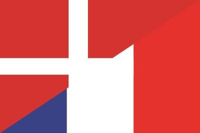 Aufkleber Fahne Flagge Dänemark-Frankreich verschiedene Größen