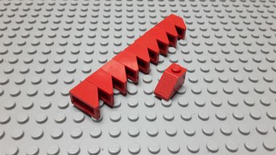 Lego 10 Stück Dachsteine Schrägsteine 45 Grad ohne Steg 1x2 Rot Nummer 3040a