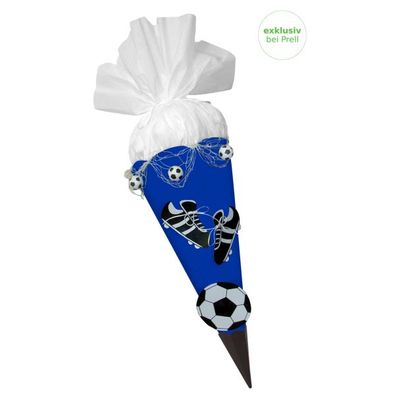 Schultüte Bastelset Fußball blau-weiß, inkl. Schulstarterpaket GRATIS.