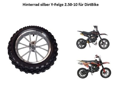 Hinterrad 2.50-10 Felge Y-Speiche Reifen Schlauch Dirtbike Dirt Bike Crossreifen