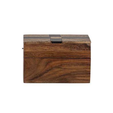 Bloomingville - Holz Schatulle mit Deckel | Kleine Dekobox aus dunklem Mangoholz