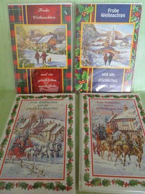 alte Weihnachtsgrußkarten-Sets Umschlag aus DM-Zeit Vintage Weihnachten Neujahr
