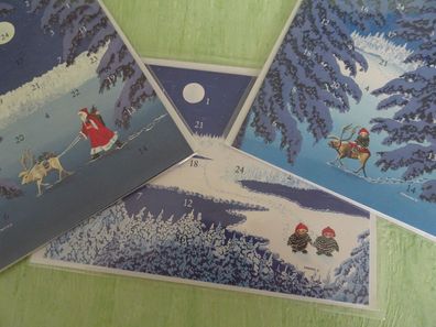 Bettina Ansorge 1990 Lappan Verlag Adventskalender- Weihnachtsgrußkarten RAR