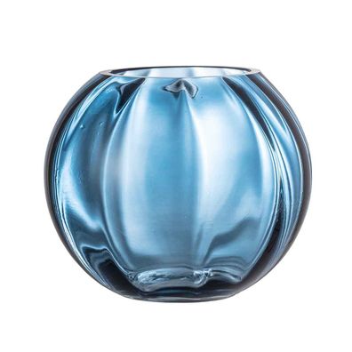 Vase Abas - Blaue Glasvase mit grosser Öffnung