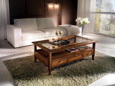 Tisch Beistell Tische Couch Modern 130cm Design Quadrat Couchtisch Holztisch Neu
