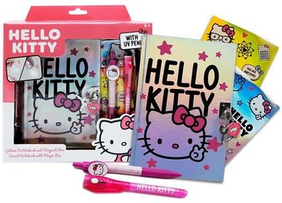 Hello Kitty Geheimes Notizbuch + Magic Stift und Magic Lesestift 23x23cm