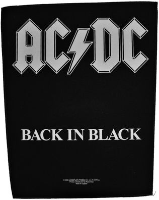 AC/ DC Black in Back Rückenaufnäher Backpatch ? Brand neu-Brand new ?