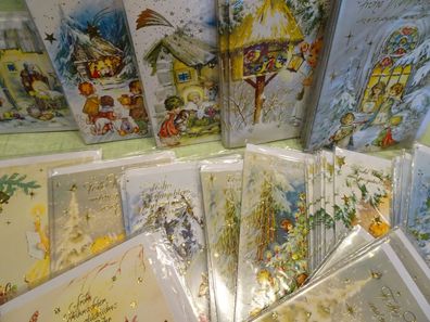 Weihnachtsgrußkarten-Sets & Umschlag Taunus Verlag folienverziert geprägt Engel