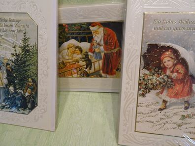 edel & folienverziert Weihnachtsgrußkarten-Set Umschlag Horn Verlag Nostalgie Vintage