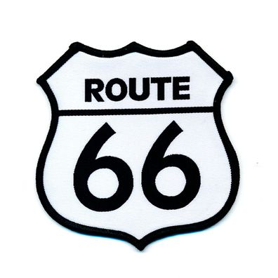 68 x 68 mm Route 66 Amerika USA Mother Road Patch Aufnäher Aufbügler 0813 B