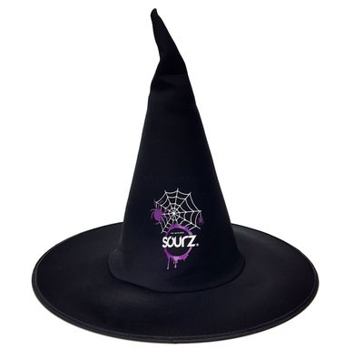 3x Sourz schwarzer Hexenhut für Karneval und Halloween Hut Party Festival Karne