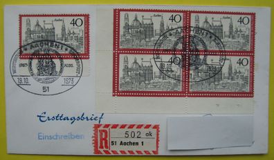 Einschreiben / Ersttagsbrief / 1973 / Aachen / MiNr. 788 - Mehrfachfrankatur
