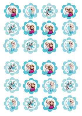 24 Muffinaufleger Muffindekoration Geburtstag Eiskönigin Frozen Elsa Motiv 4